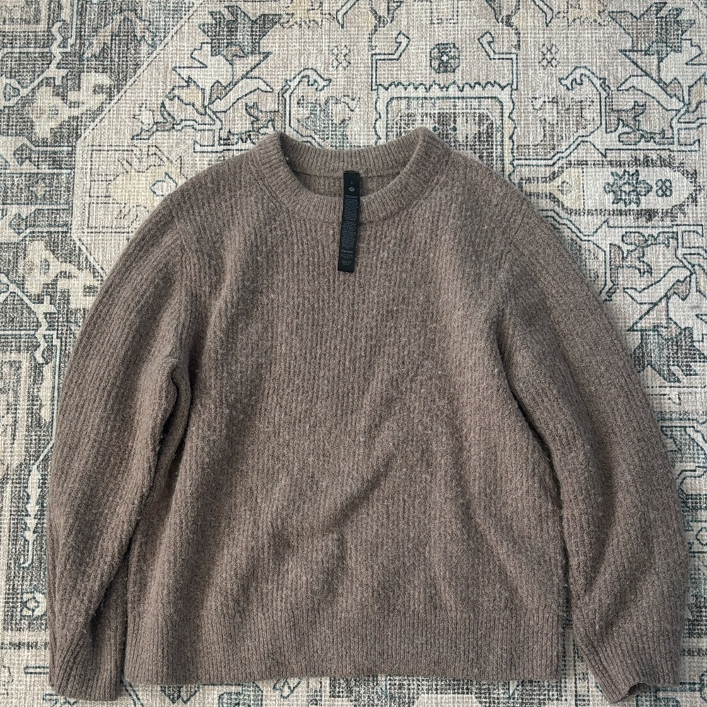 Lulu Men's alpaca-blend Crewneck Sweater in Taupe Brown